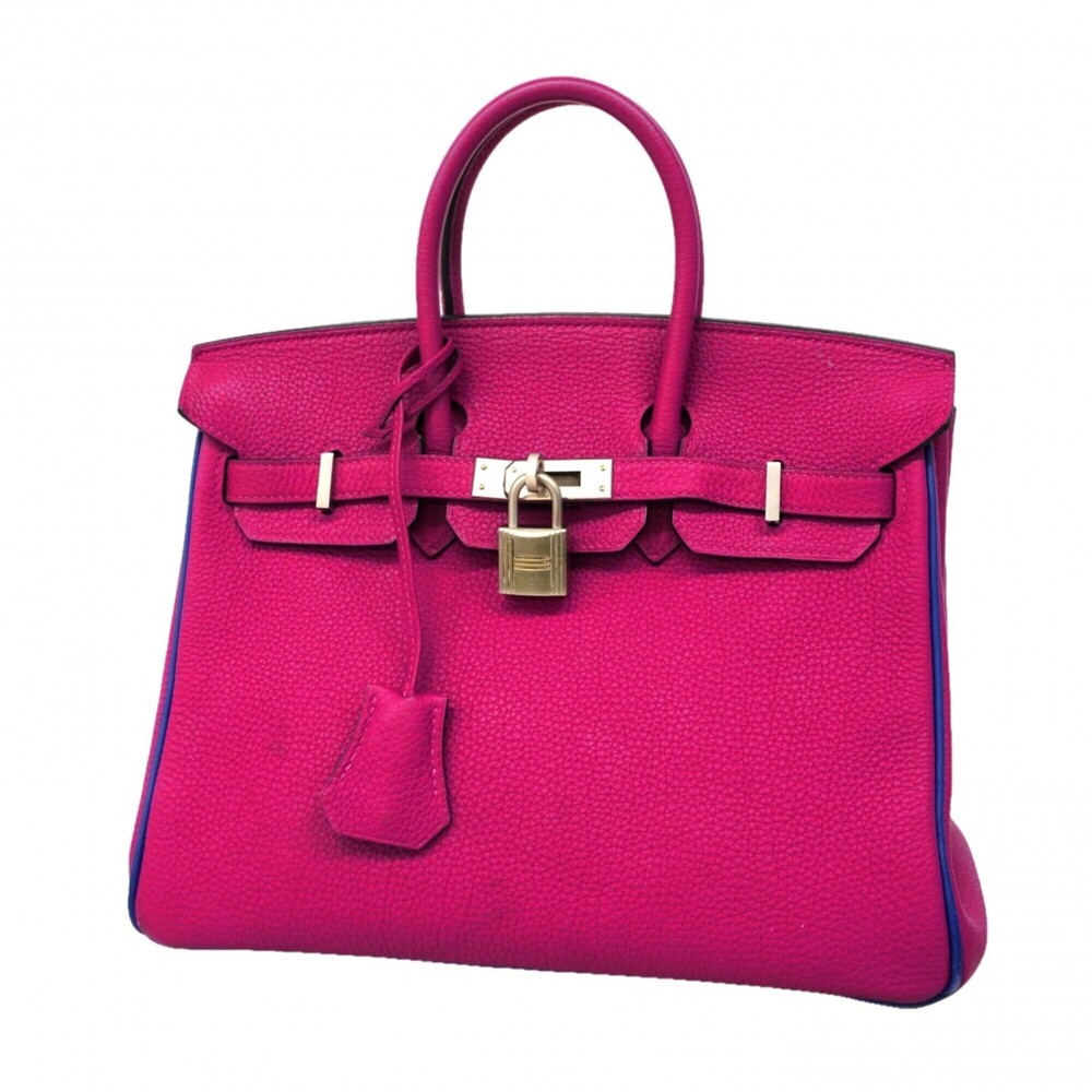 Hermes Birkin 25 Handbag, Togo Leather, Rose Purple/Blue Royal, C Stamp, SPO ...